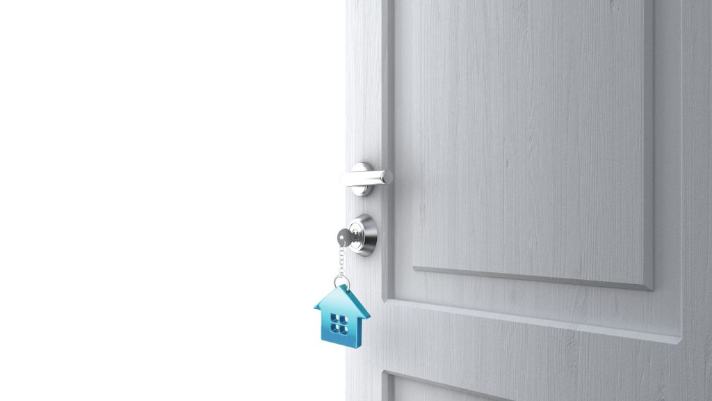 House door with key